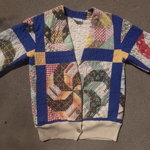 Vintage Patchwork Quilt Jacket 70s 80s S/M Bode Style K.A.S. Originals - Picture 5 of 10